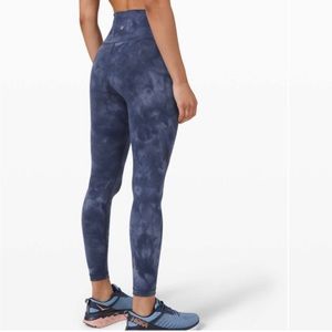 lululemon wunder train 25" size 6 navy diamond dye